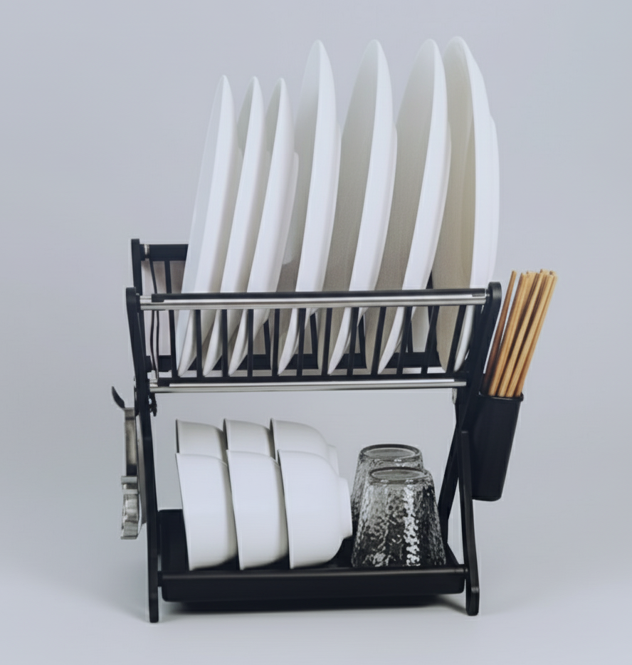 Egouttoir À Vaisselle Pliable En Acier Inoxydable - Couleur Aléatoire thumbnail 4