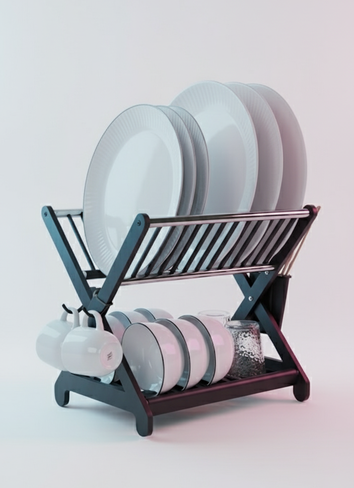 Egouttoir À Vaisselle Pliable En Acier Inoxydable - Couleur Aléatoire thumbnail 5