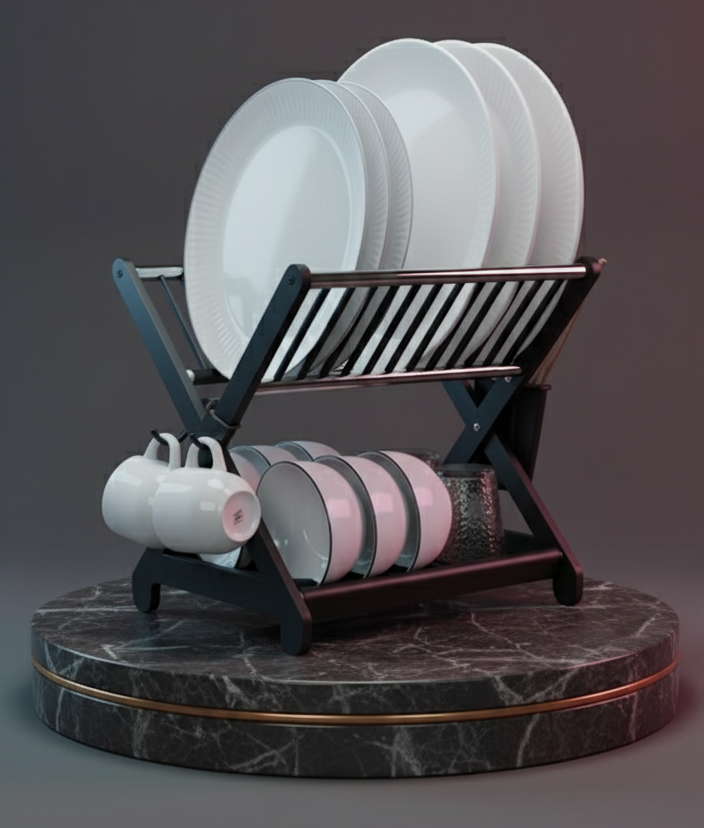 Egouttoir À Vaisselle Pliable En Acier Inoxydable - Couleur Aléatoire thumbnail 6