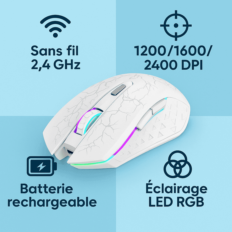 Game Mouse 6 Buttons Pour Pc - Couleur Aléatoire thumbnail 3