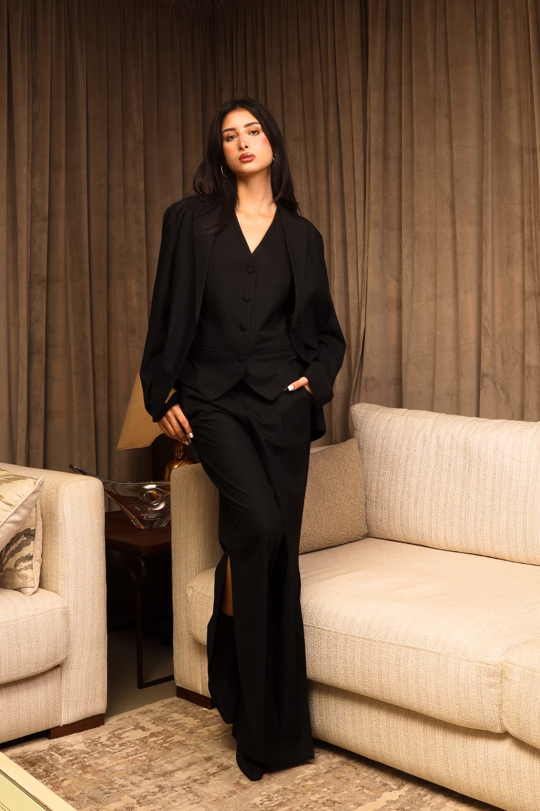 Veste Vitoria Noir De Coton Tissu Tailleur