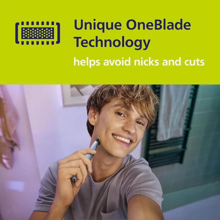 Tondeuse Rasoir A Barbe - Oneblade Qp1324/20 + Lame– Sans Fil Rechargeable Anti-friction 1st Shave thumbnail 3