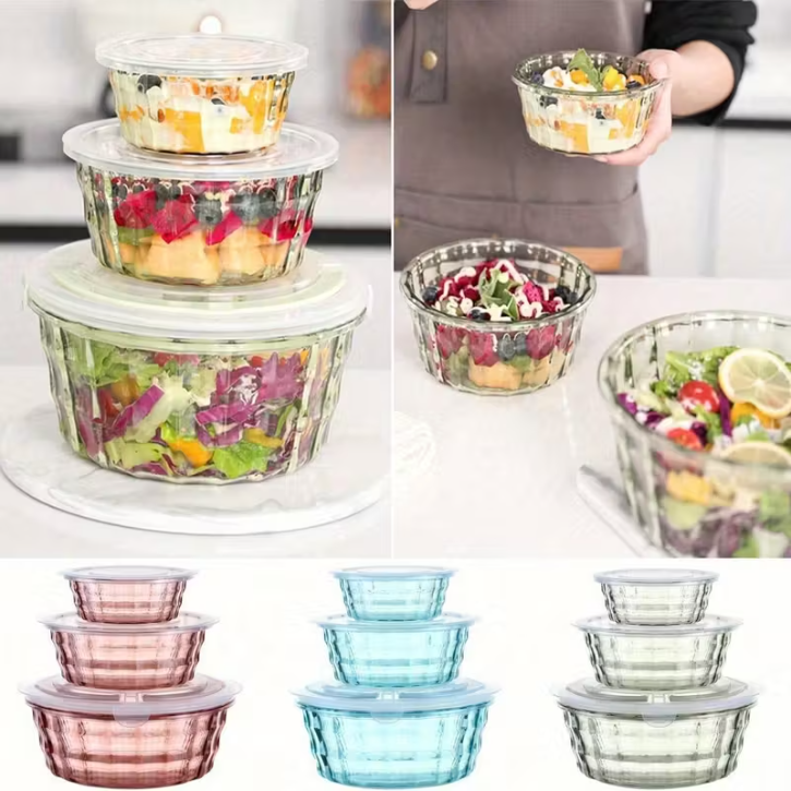 Ensemble De 3 Boîtes En Plastique Pour Fruits, Céréales Et Restes Alimentaires - Couleur Aléatoire thumbnail 7