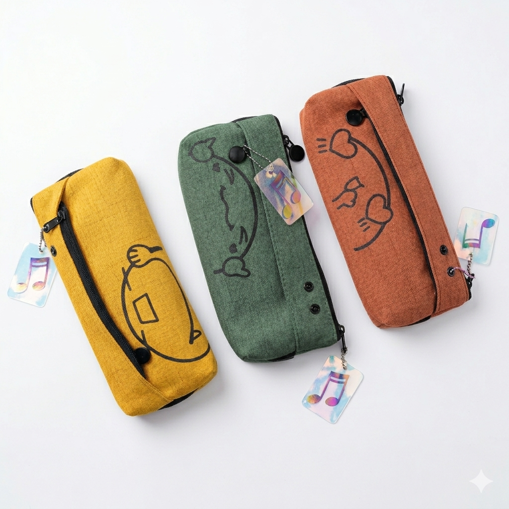 Trousse En Tissu Jaune Soleil - Trousse Duo Dansant ( Couleur Aléatoire ) thumbnail 3