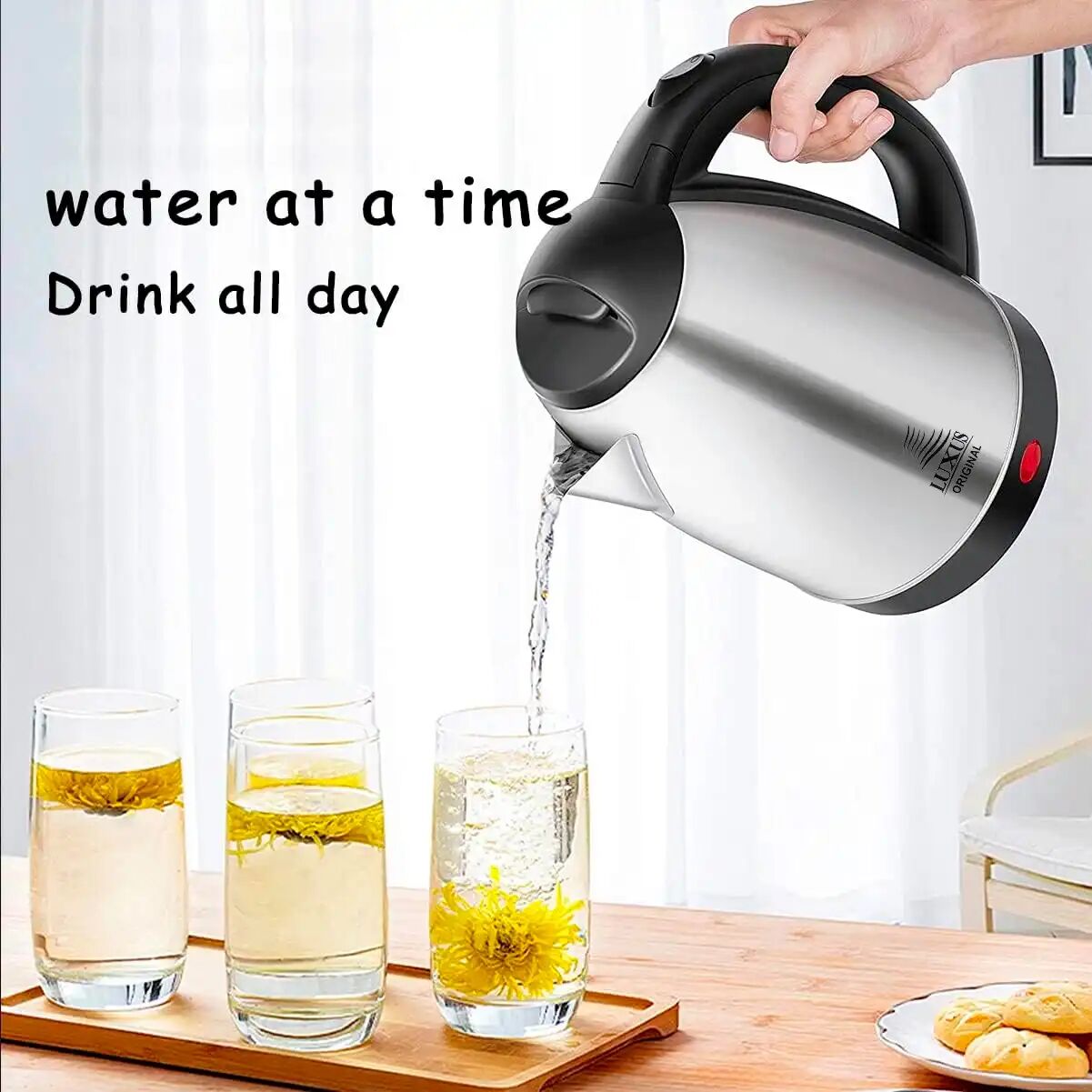 Bouilloire Électrique 1.8l - 1600w - Acier Inoxydable thumbnail 2