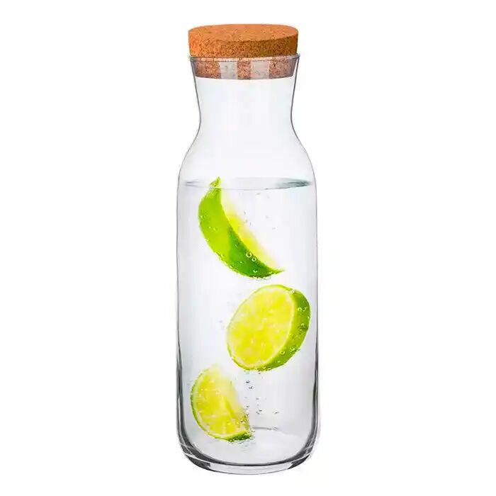 Bouteille Carafe Individuelle En Verre Transparent Avec Bouchon thumbnail 3