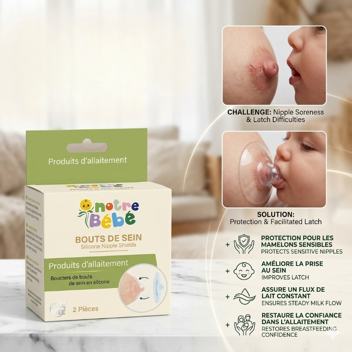 Protège-mamelons D’allaitement Pour Bébé, Accessoires De Protection Et Confort thumbnail 3