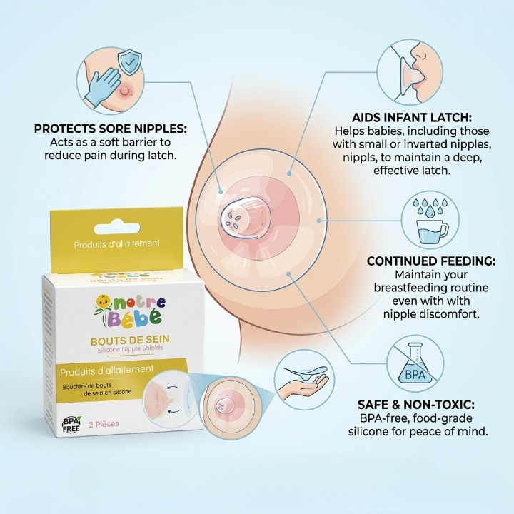 Protège-mamelons D’allaitement Pour Bébé, Accessoires De Protection Et Confort thumbnail 4