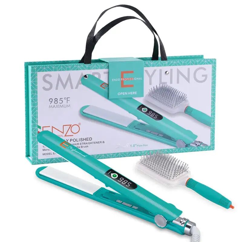 Brosse Lissante 2 En 1 Brosse Chauffante Portable À Air Chaud Pour Cheveux Raides & Brillants