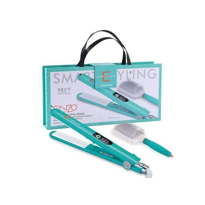 Brosse Lissante 2 En 1 Brosse Chauffante Portable À Air Chaud Pour Cheveux Raides & Brillants