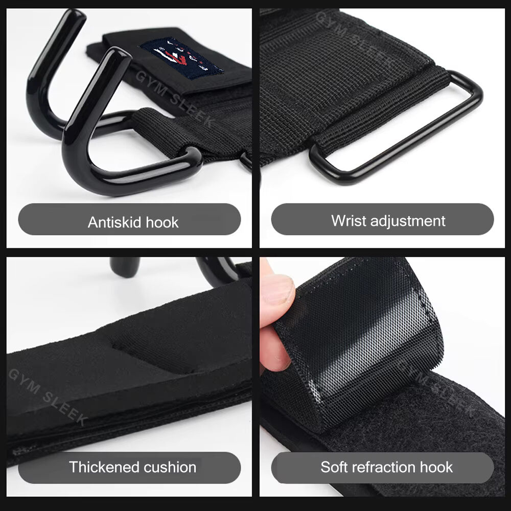 Gym Straps Bandes De Poignets Crochet Métallique Solide thumbnail 4