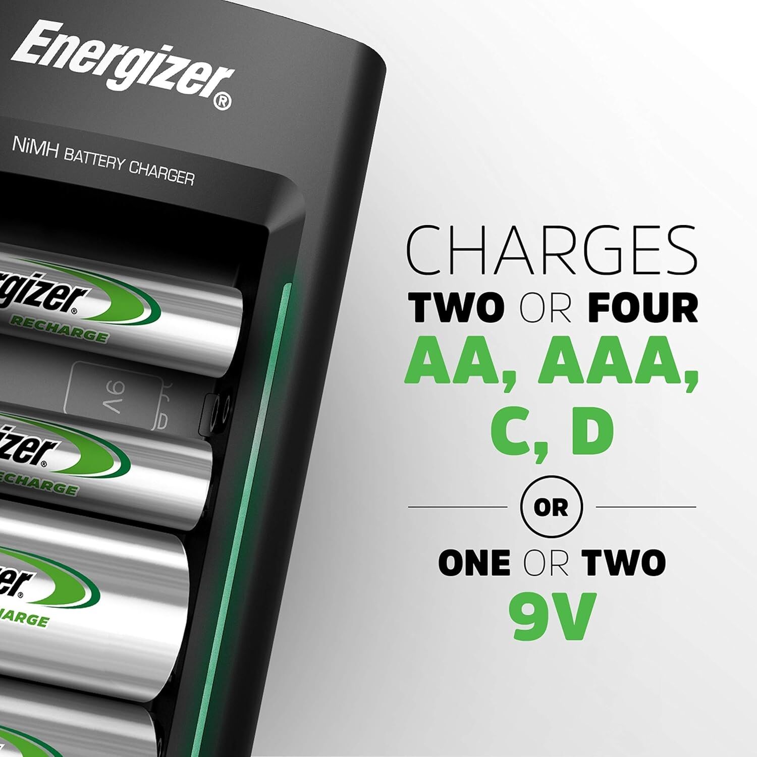 Chargeur Rechargeable Universel Energizer pour Piles C Cell, D Cell, AA, AAA et 9V thumbnail 6