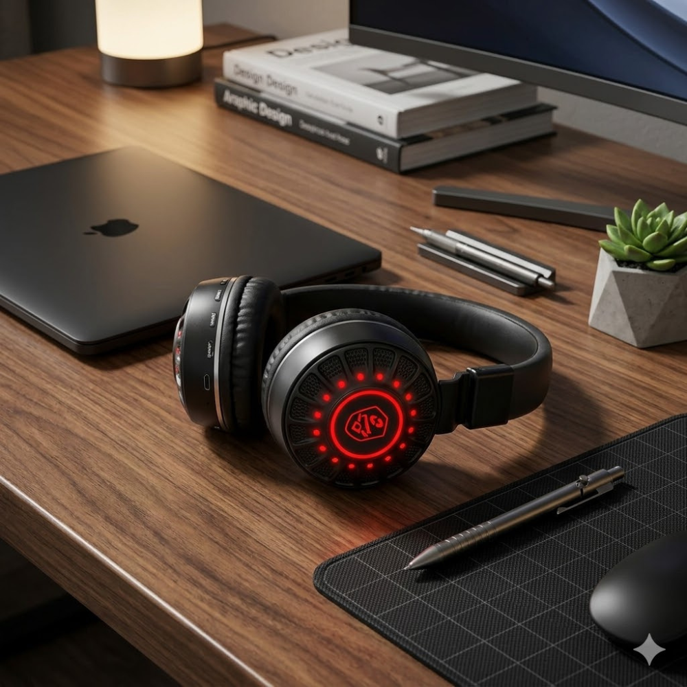 Casque Bluetooth Gaming Kd75 – Lumière Led Son Immersif thumbnail 3