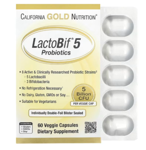 Probiotics Lactobif® 5, 5 Billion Cfu, 60 Veggie Capsules