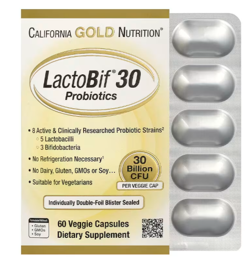 Probiotics Lactobif® 30, 30 Billion Cfu, 60 Veggie Capsules