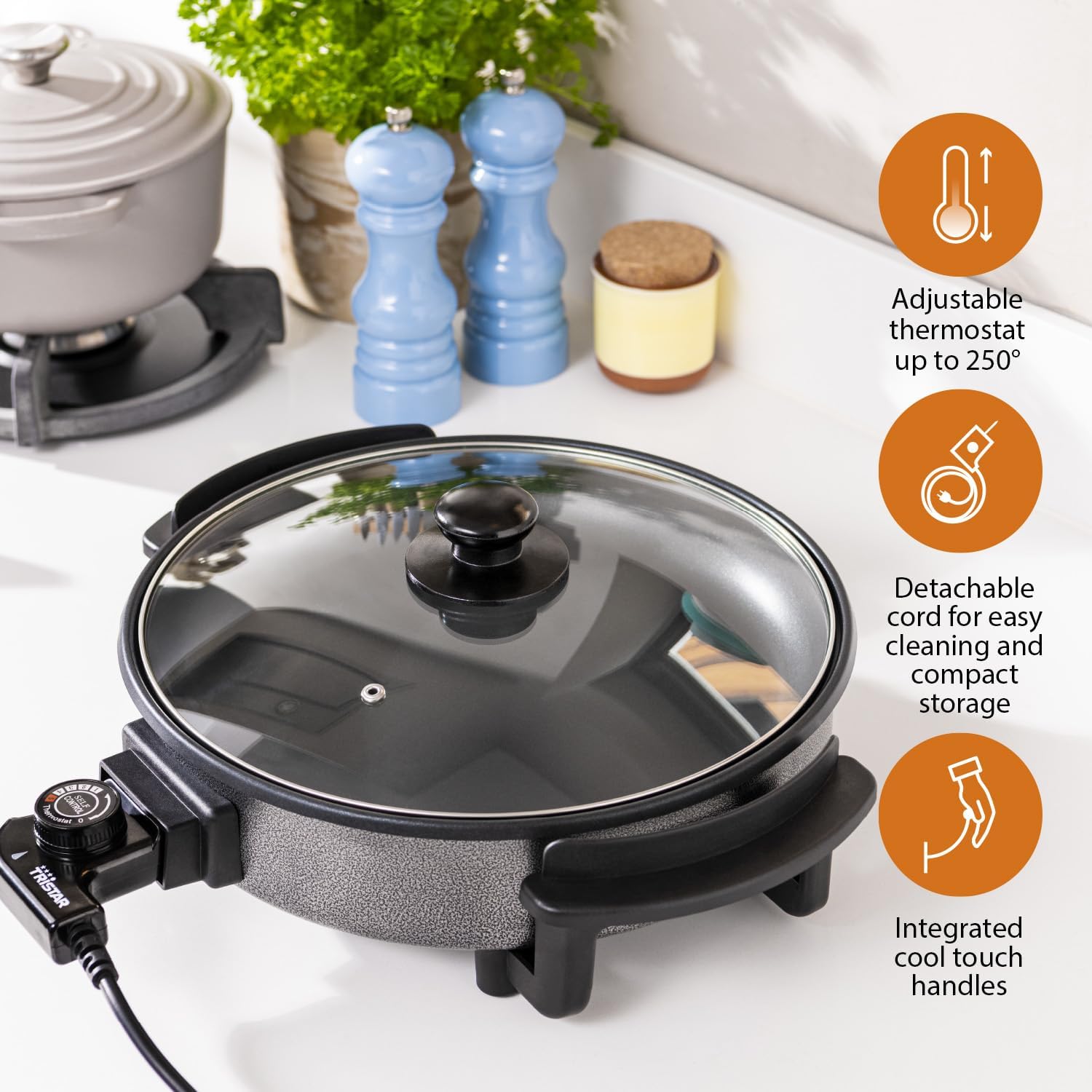 Cuisinière Électrique Polyvalente Avec Couvercle Transparent thumbnail 4