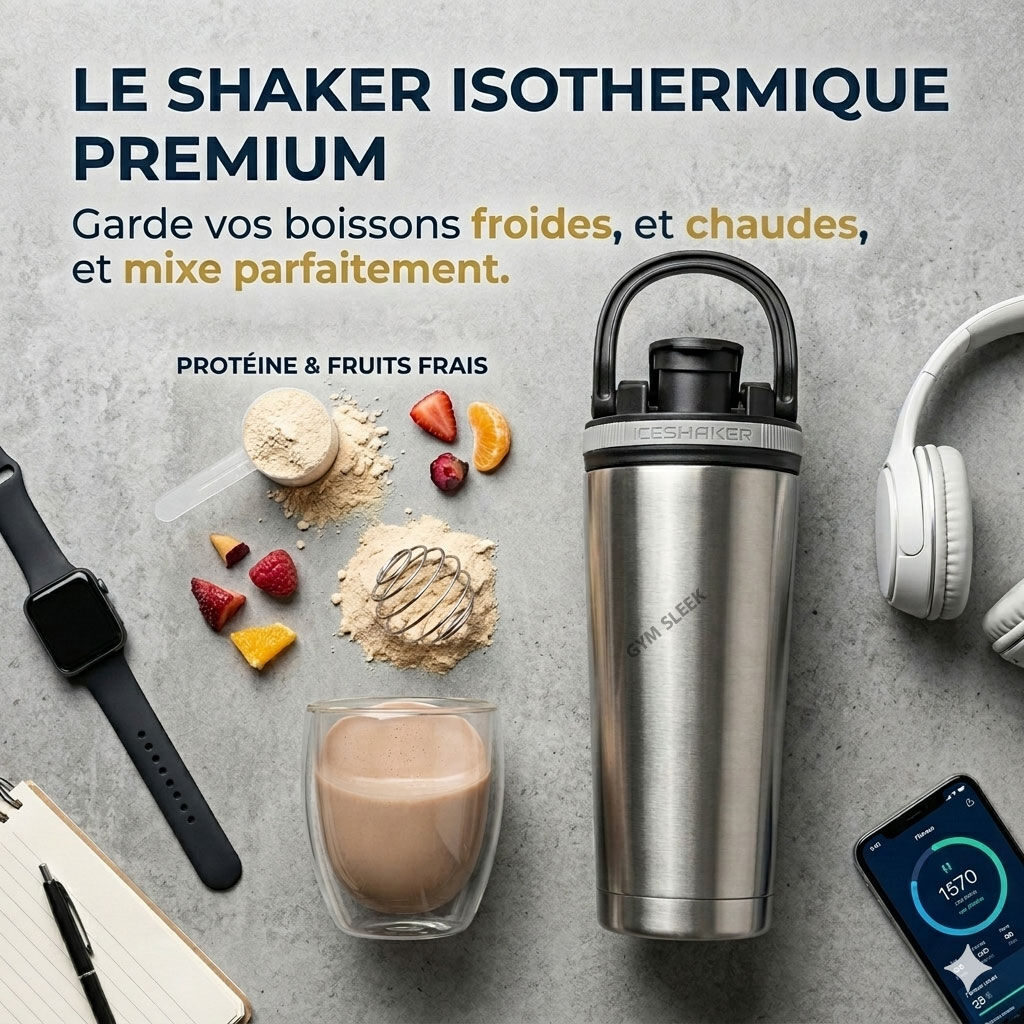 Shaker Inox Isotherme Sans Bpa Multi-usage – Bouteille Sport Thermique En Acier Inoxydable thumbnail 7