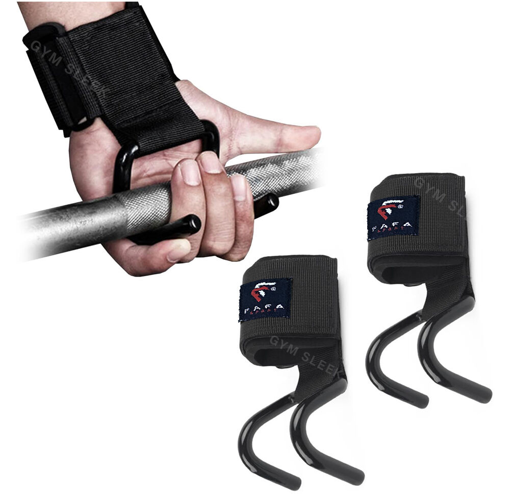 Gym Straps Bandes De Poignets Crochet Métallique Solide