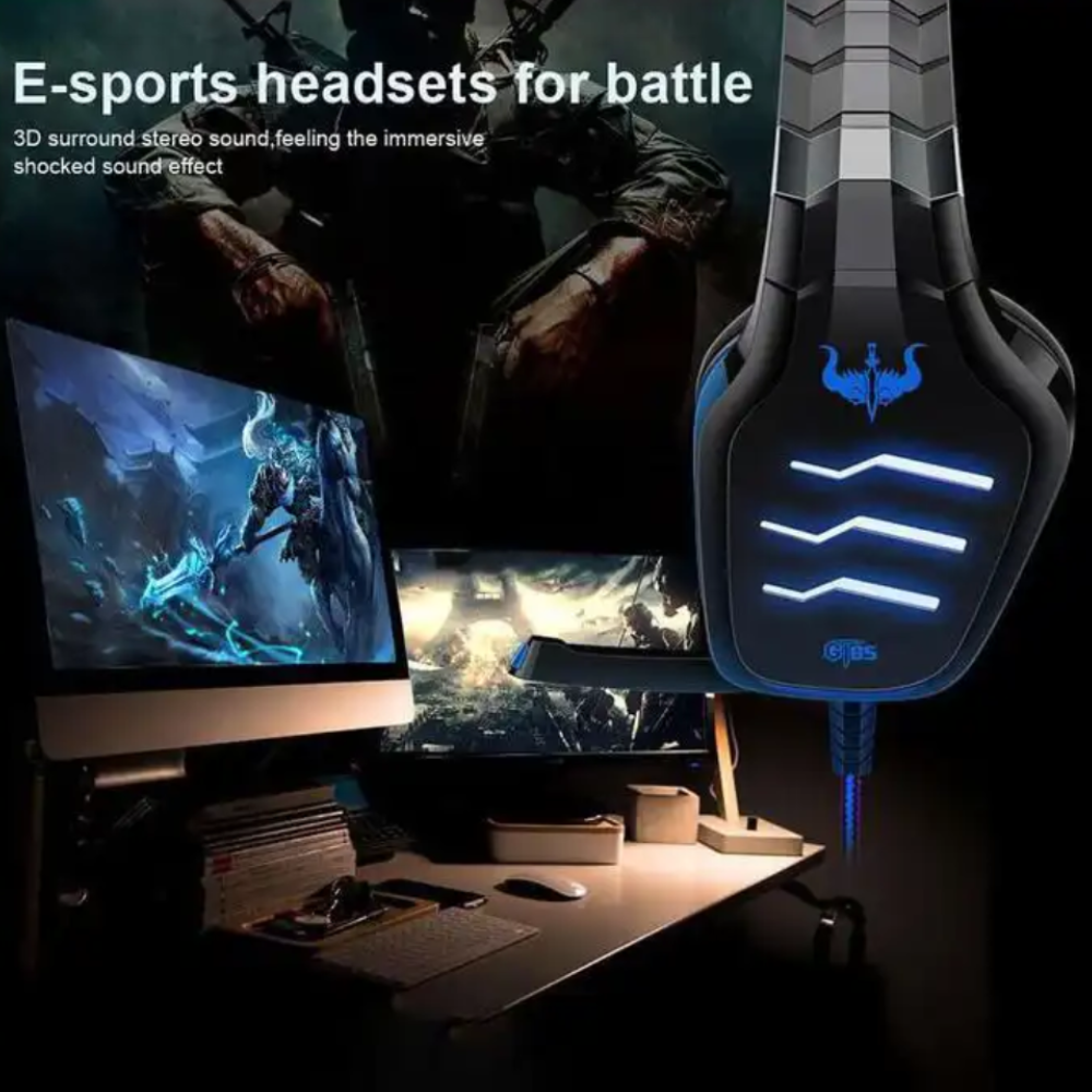 Casque Gaming Gt85 Stéréo Avec Microphone Anti-bruit Et Led thumbnail 3