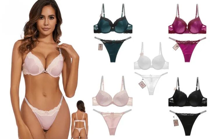 Ensembles De Soutiens-gorge Et Culotte Pour Femmes 36 C M Vert thumbnail 2