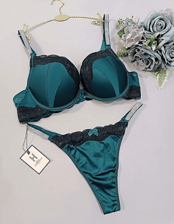 Ensembles De Soutiens-gorge Et Culotte Pour Femmes 36 C M Vert thumbnail 1