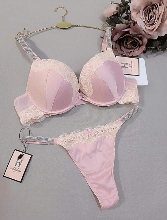 Ensembles De Soutiens-gorge Et Culotte Pour Femmes 38b L Rose