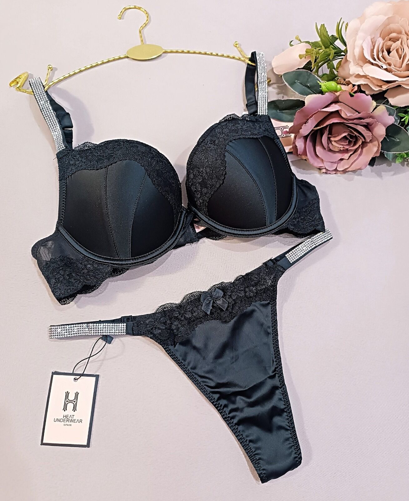 Ensembles De Soutiens-gorge Et Culotte Pour Femmes 38 C Noir