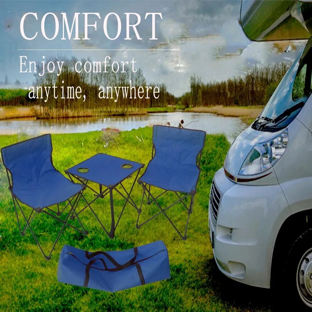 Ensemble Table Et Chaise Avec Porte-gobelet En Maille Pour Pique-nique, Voyage, Camping Rouge thumbnail 5