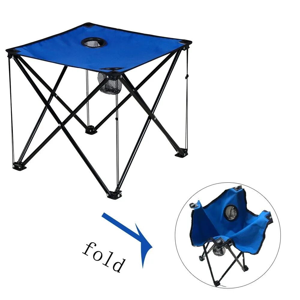 Ensemble Table Et Chaise Avec Porte-gobelet En Maille Pour Pique-nique, Voyage, Camping Rouge thumbnail 8