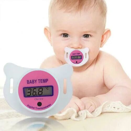 Thermomètre Numérique Lcd Tétine Mamelon Pour Bébé Rose thumbnail 1