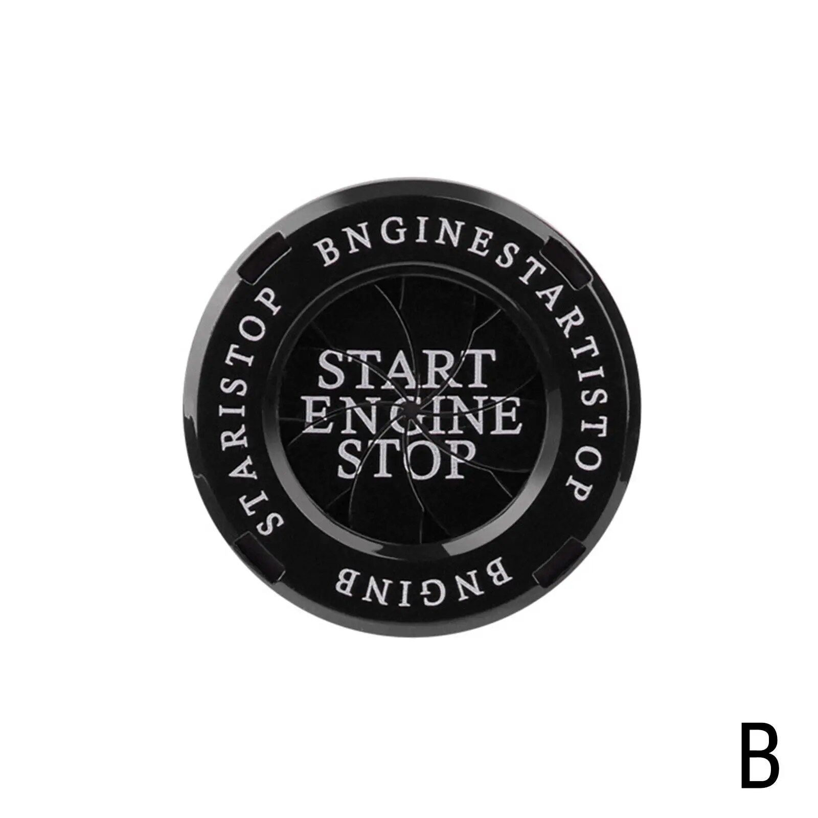 Couvercle De Bouton D'arrêt De Démarrage De Moto Automobile, Autocollant Décoratif Noir thumbnail 3