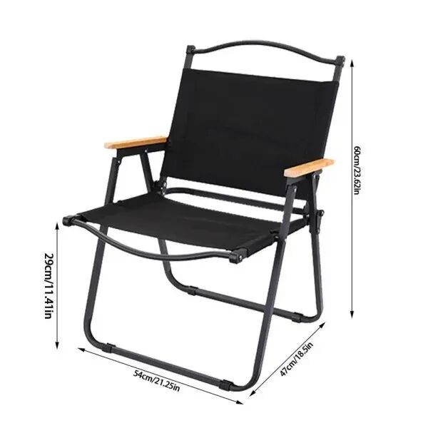 Chaise Pliante Portable Pour La Pêche, La Plage Et Le Camping. Noir thumbnail 5