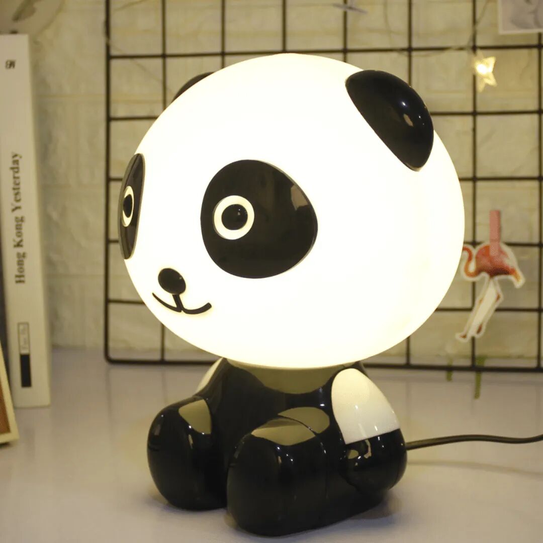 Lampe De Table Led Pour Enfants En Forme D'ours De Dessin Animé,compagnon Lumineux Pour Enfants Noir Blanc thumbnail 2