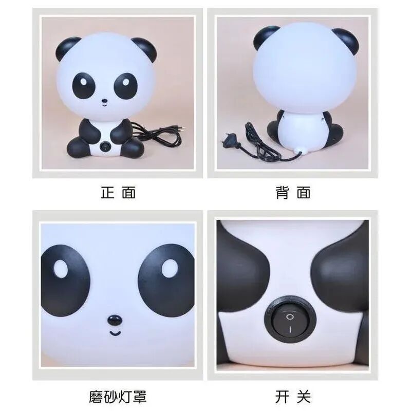 Lampe De Table Led Pour Enfants En Forme D'ours De Dessin Animé,compagnon Lumineux Pour Enfants Noir Blanc thumbnail 3