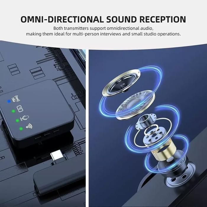 Microphone sans fil 1 en 1 - R10 compatible Android Type C et iPhone thumbnail 4