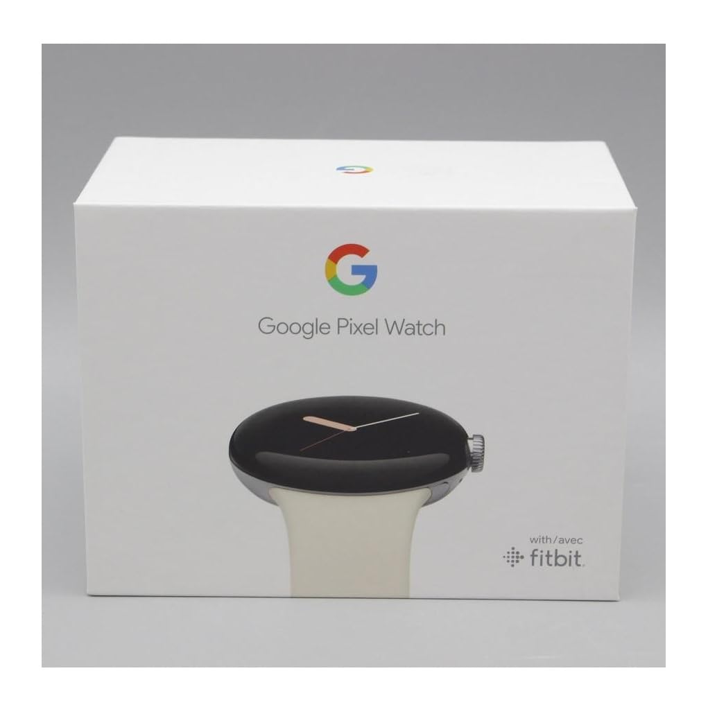 Montre Google Pixel Watch Fitbit (wi-fi Uniquement )41mm Cadran En Acier Inoxydable Argenté Avec Bracelet Actif Couleur Craie