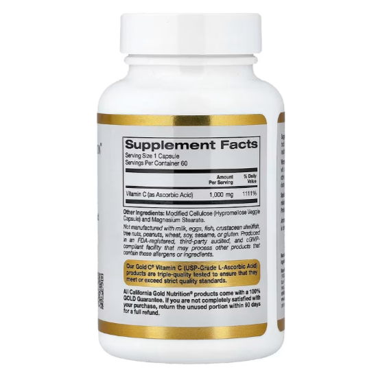 Vitamin C, 1,000 Mg, Gold C, Usp Grade, 60 Veggie Capsules