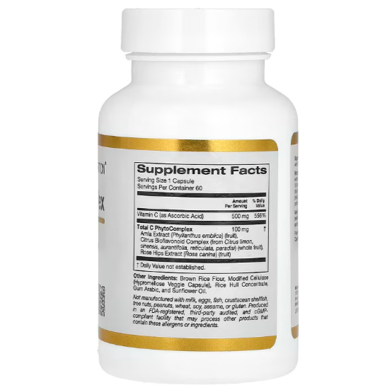 Total C Complex With Ascorbic Acid, Bioflavonoids & Rose Hip, 500 Mg, 60 Veg Caps