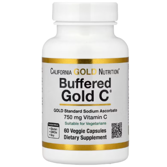 Vitamin C Buffered Gold C, Standard Sodium Ascorbate, 60 Veg Caps