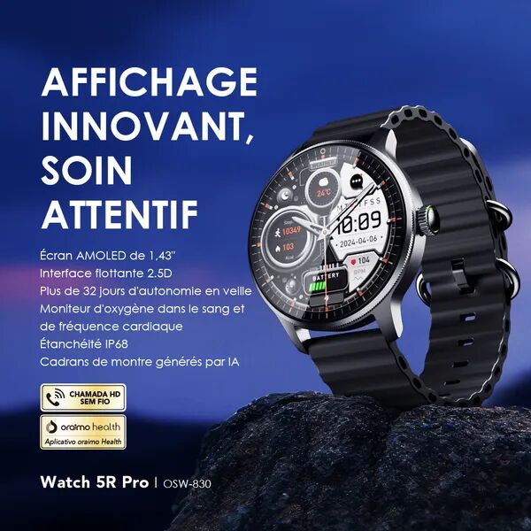 Watch 5r Pro Amoled 1,43" Ip68 - Interface Flottante 2.5d