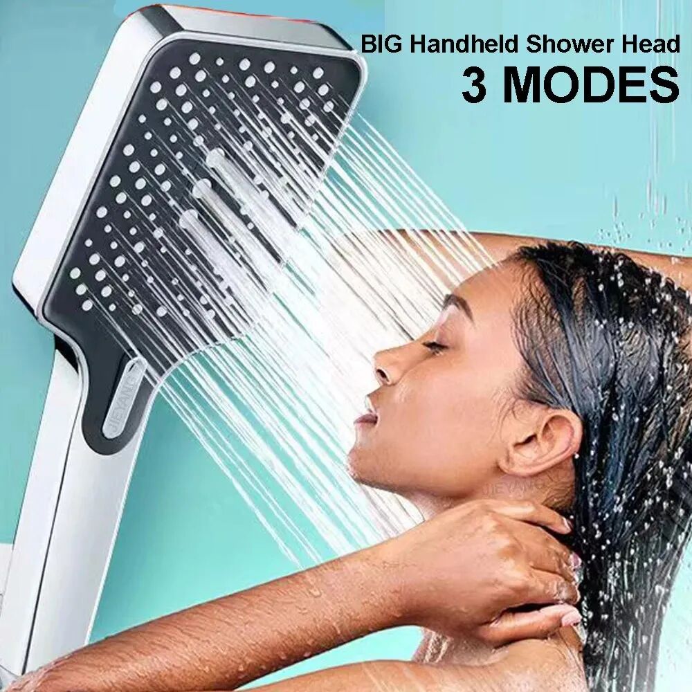 Pomme De Douche De Salle De Bain Avec Tuyau De 1.5m Et Support Mural Argent