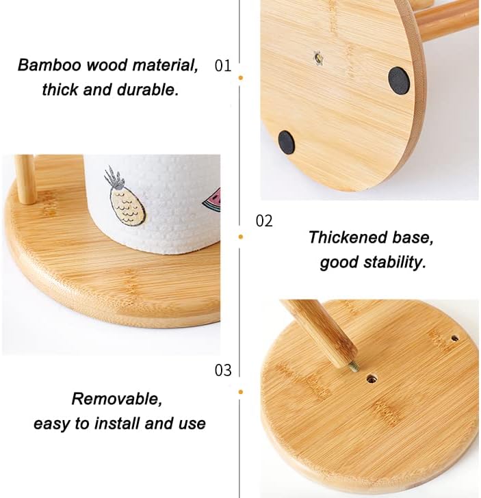 Support Sur Pied Pour Papier Toilette Et Serviettes En Bambou, Modèle Elodie thumbnail 6