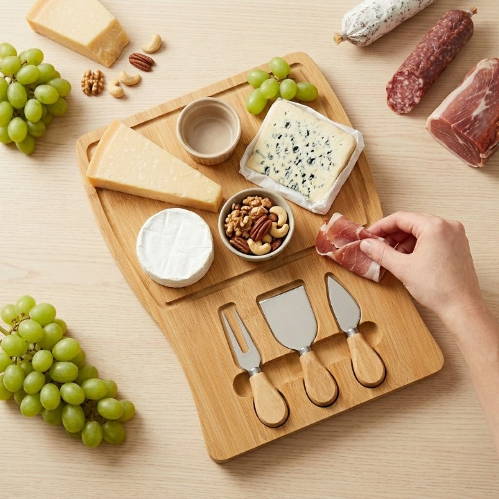 Plateau À Fromage Avec Ustensiles De Découpe