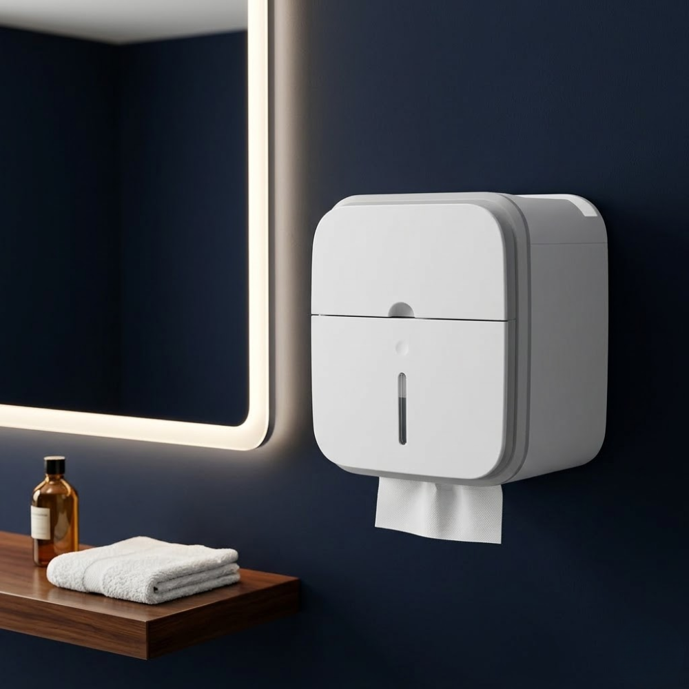 Distributeur de Papier Toilette Mural avec Tiroir de Rangement et Support Multifonction - Couleur Aléatoire thumbnail 4