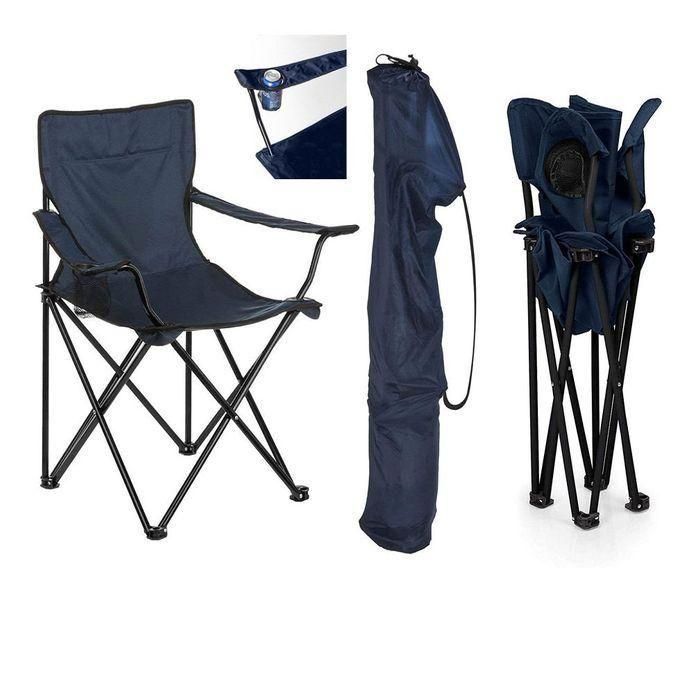 Chaise Pliante de Plage & Camping – Avec Porte-bouteille et Pochette