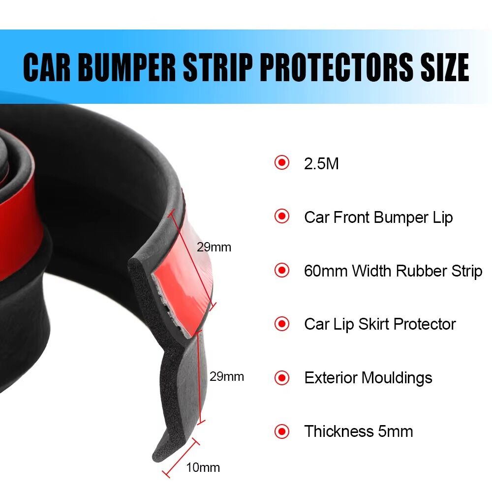 Protecteur De Jupe De Lèvre De Voiture, 2.5m, Moulures Extérieures thumbnail 3