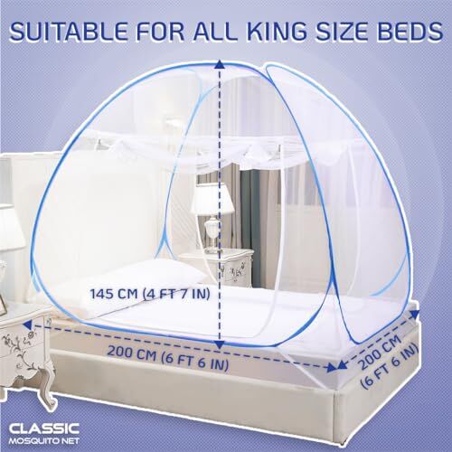 Moustiquaire De Lit Pliable Pop-up Pour Lit King Size (180x200 Cm)