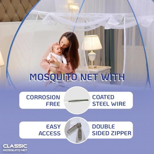 Moustiquaire De Lit Pliable Pop-up Pour Lit King Size (180x200 Cm) thumbnail 3