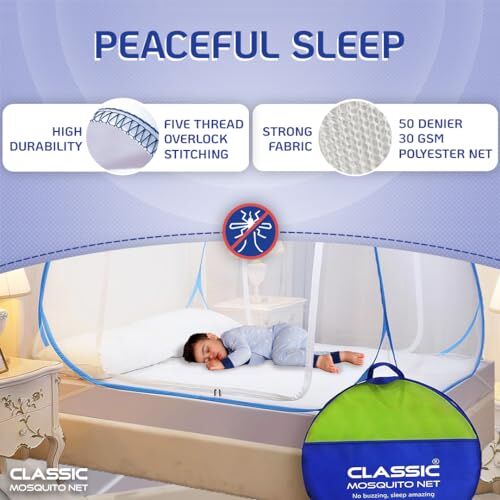 Moustiquaire De Lit Pliable Pop-up Pour Lit King Size (180x200 Cm) thumbnail 4