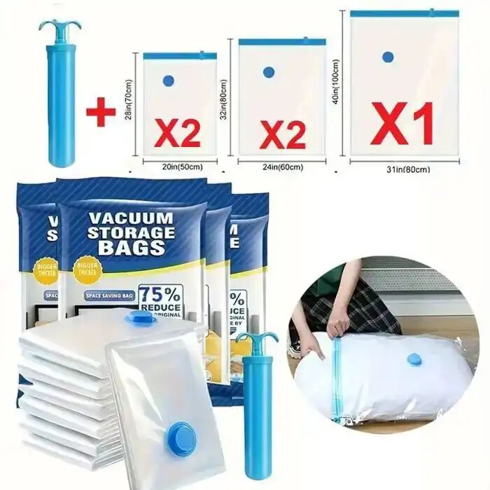 Lot De 5 Sac De Rangement Sous Vide